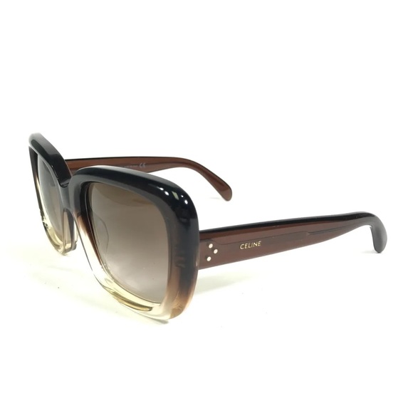 CELINE 57mm Gradient Square Sunglasses in
Transparent Brown/Brown - Picture 6 of 13